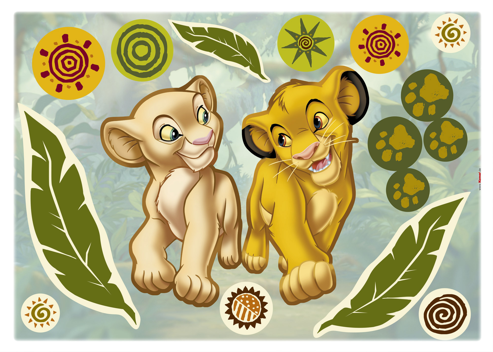 „Simba von Komar | and Nala“ Wandsticker Disney